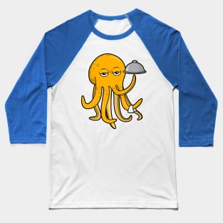 Octopus as Waiter with Platter & Serving towel Baseball T-Shirt